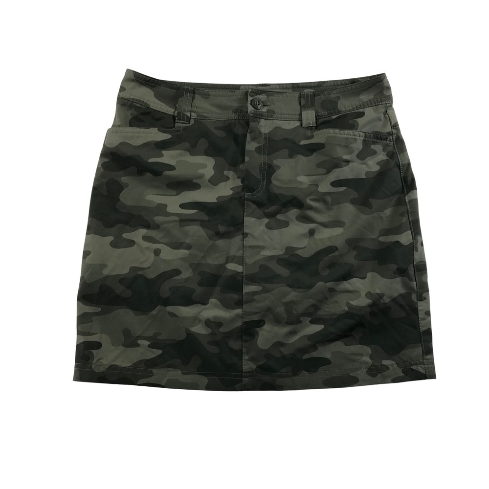 Eddie Bauer Womens Green Camo Active Hiking Skort Size 4 Stretch Built-in Liner